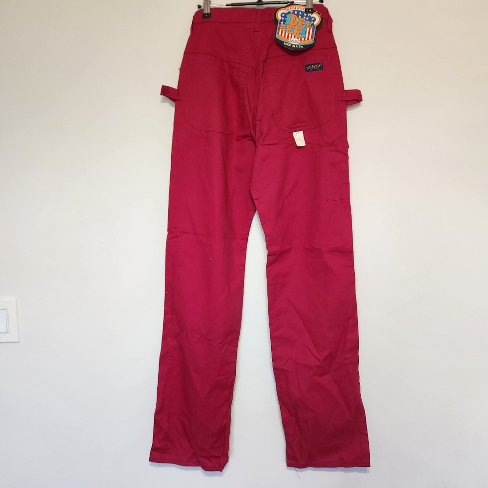 Vintage DeeCee Carpenter Pants 70's 80's made USA Burgundy Dead Stock NWT 28x36